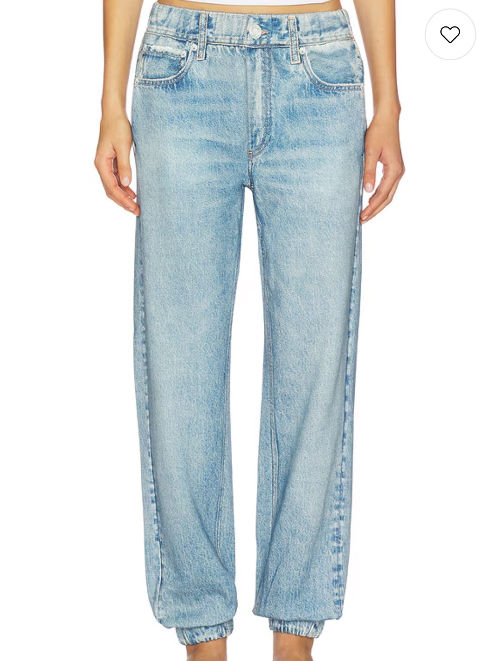 rag & bone Light Blue Boyfriend Jeans with Elastic Cuff